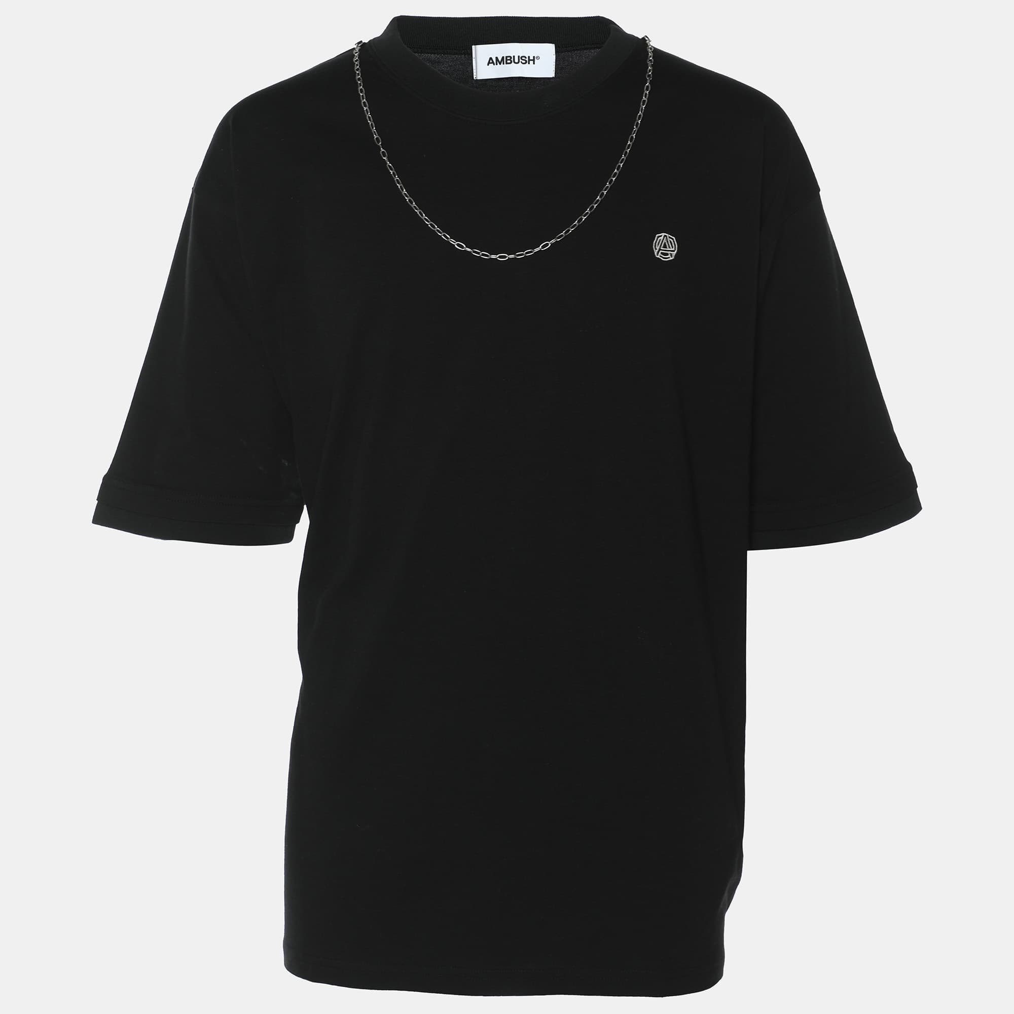 Ambush Black Jersey Logo Emroidered T-Shirt L