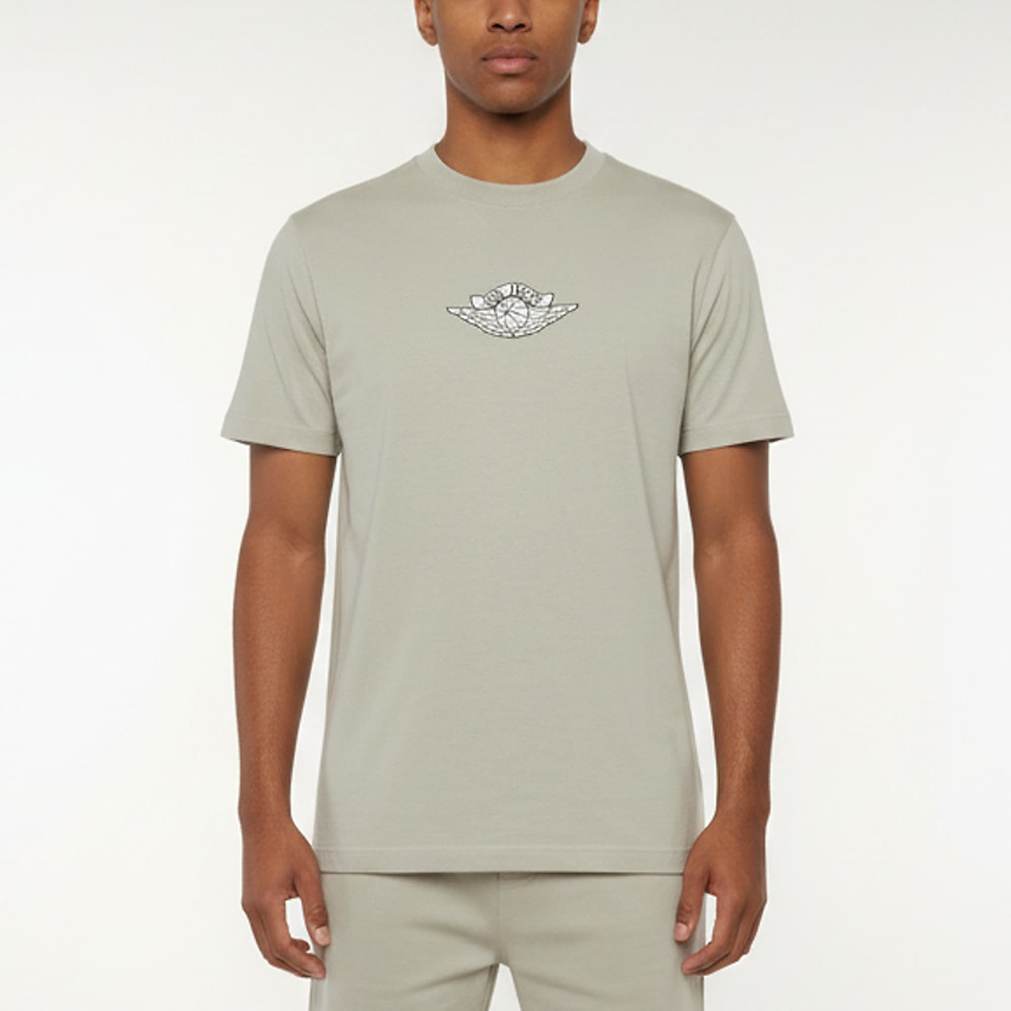 Dior Homme x Air Jordan Grey Cotton Logo Embroidery T-Shirt XS
