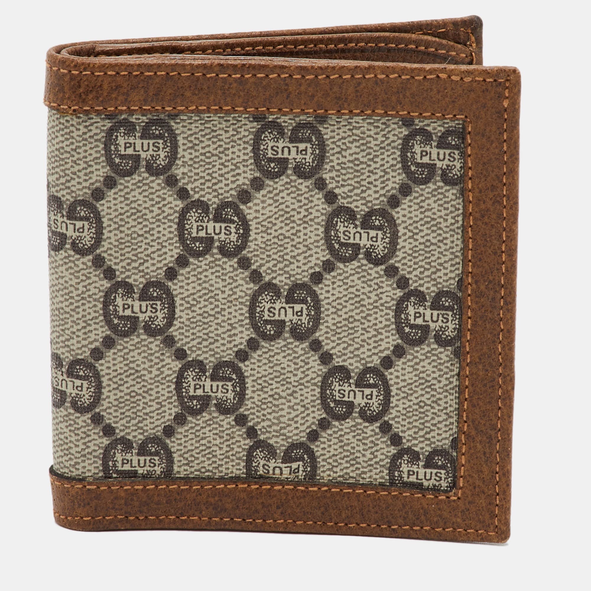 Gucci Beige/Brown GG Plus Supreme Canvas Bifold Wallet