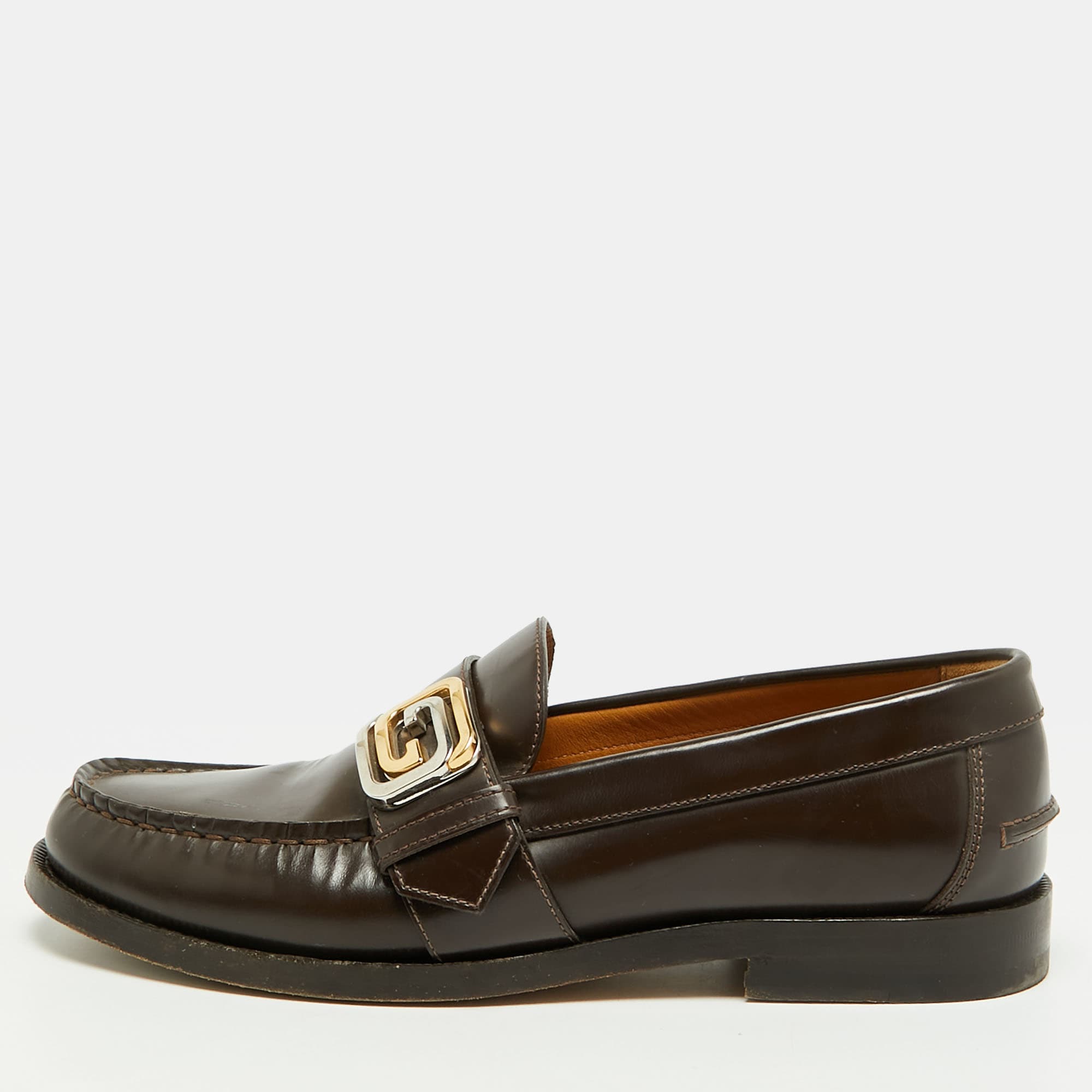 Gucci Horsebit Size 41 Brown Patent Leather Loafers
