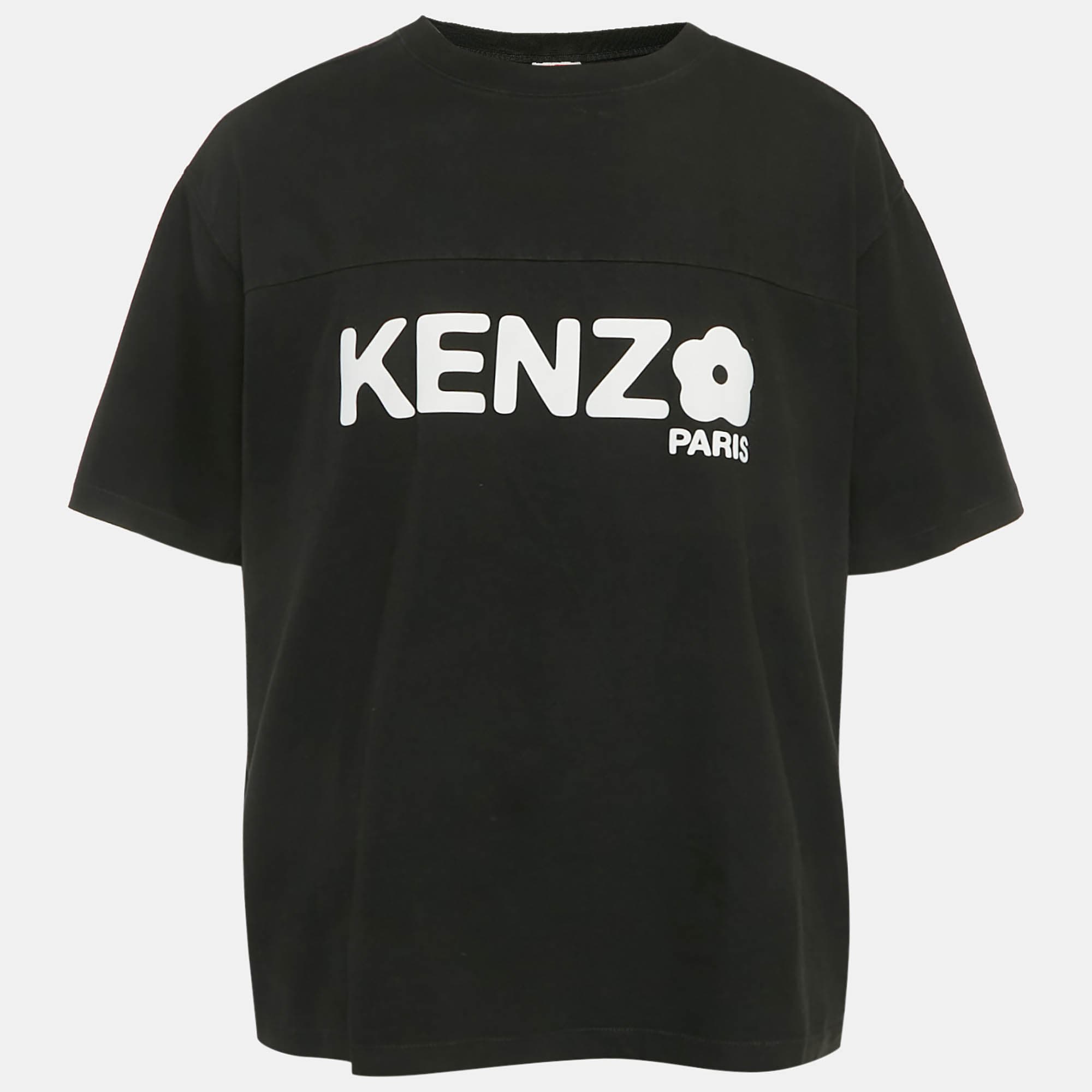 Kenzo Black Boke Flower Printed Cotton Knit T-Shirt XL