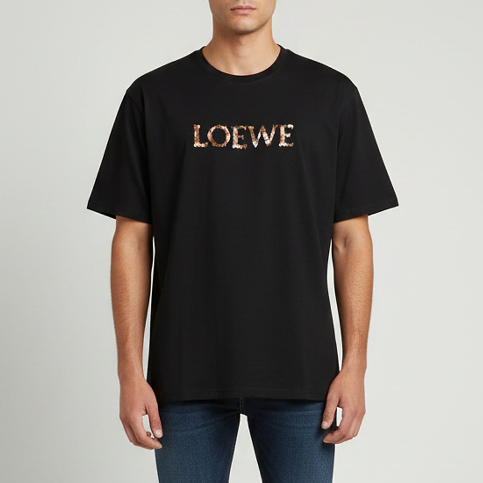 Loewe Black Anagram Embroidered Cotton Relaxed Fit T-Shirt XXL