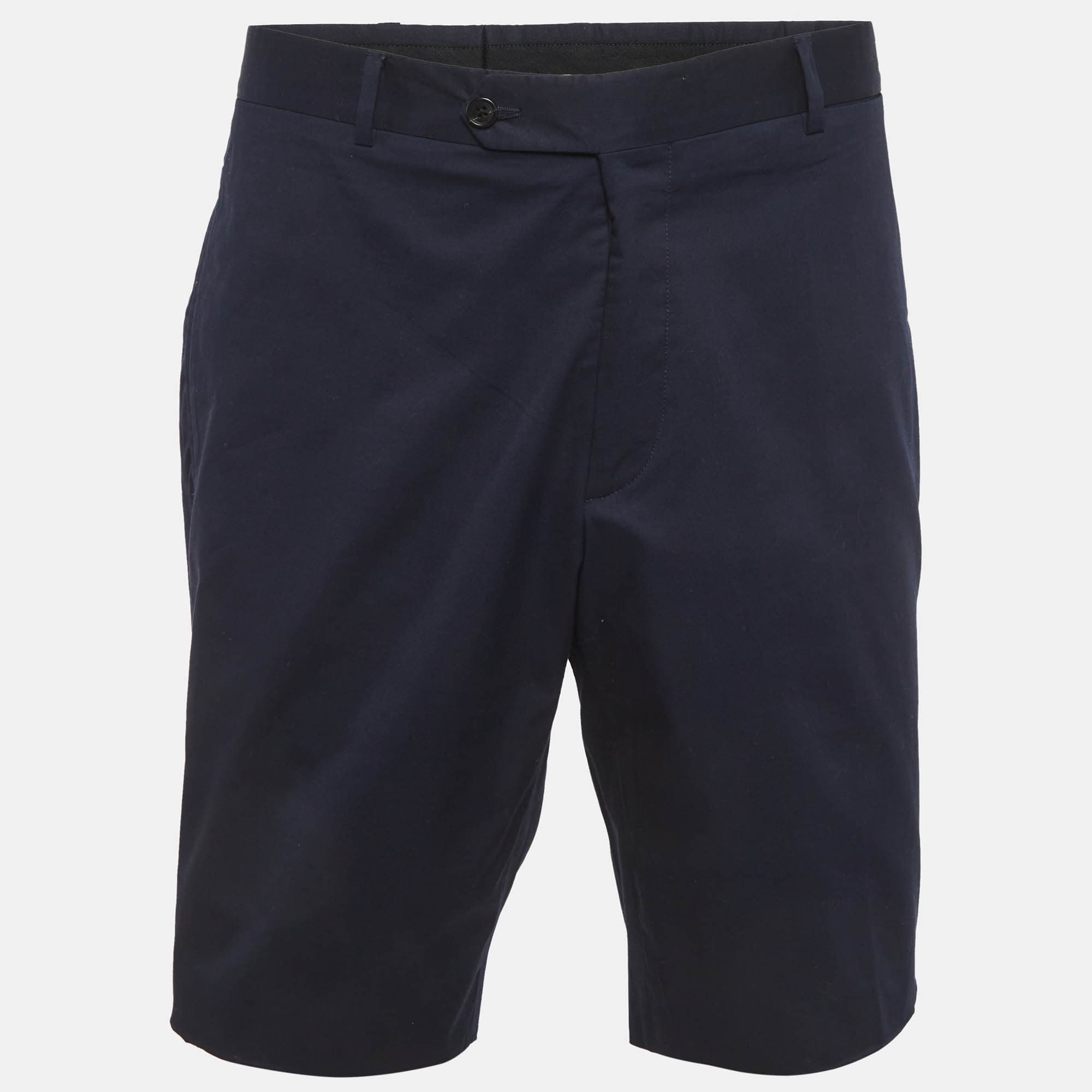 Prada Navy Blue Cotton Chino Shorts XXXL