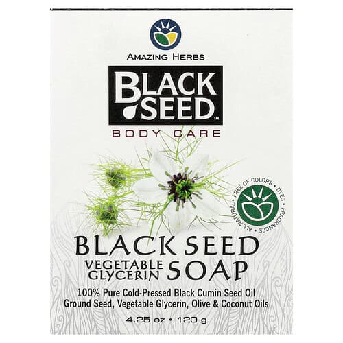 Amazing Herbs  Black Seed  Body Care  Vegetable Glycerin Bar Soap  4.25 oz (120 g)