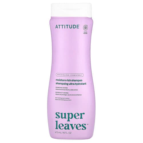 ATTITUDE  Super Leaves™  Moisture Rich Shampoo  Quinoa & Jojoba  16 fl oz (473 ml)