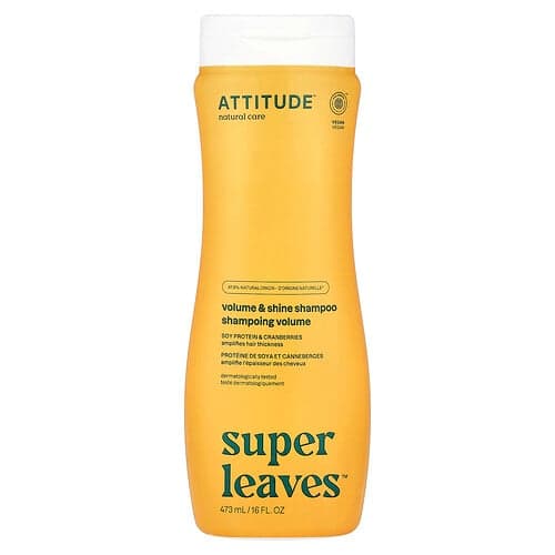 ATTITUDE  Super Leaves™  Volume & Shine Shampoo  Soy Protein & Cranberries  16 fl oz (473 ml)