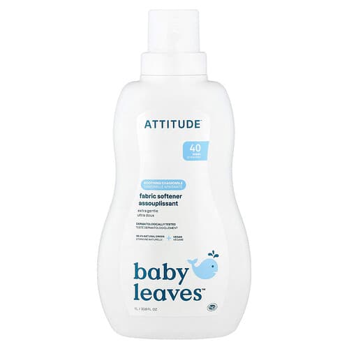 ATTITUDE  Baby Leaves™  Fabric Softener  Soothing Chamomile  40 Loads  33.8 fl oz (1 L)