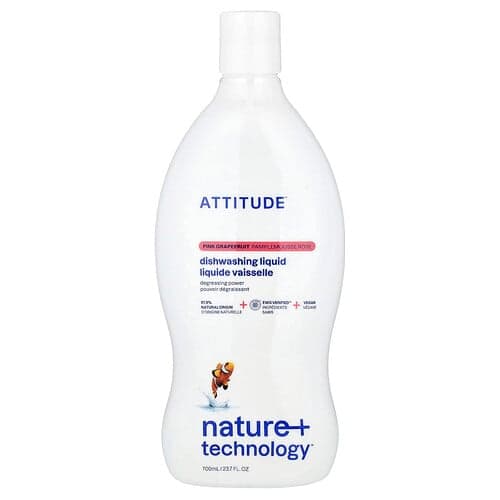 ATTITUDE  Nature + Technology™  Dishwashing Liquid  Pink Grapefruit  23.7 fl oz (700 ml)