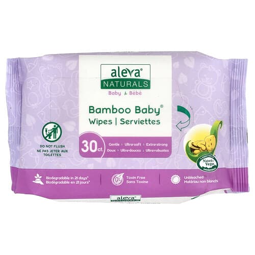 Aleva Naturals  Bamboo Baby® Wipes  30 Wipes