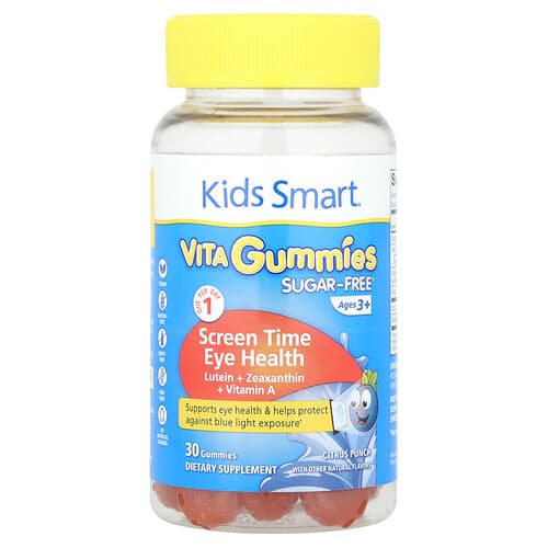 Kids Smart  Kids Smart® Vita Gummies  Screen Time Eye Health  Sugar Free  Ages 3+  Citrus Punch  30 Gummies