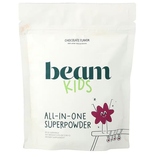 Beam  Kids All-in-One Superpowder  Chocolate  4.93 oz (140 g)