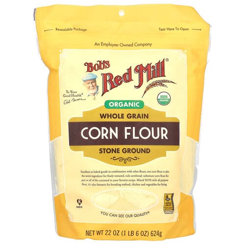Bob's Red Mill  Organic Whole Grain Corn Flour  22 oz (624 g)