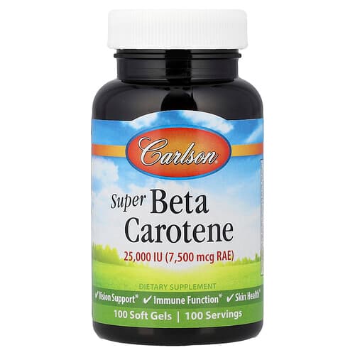 Carlson  Super Beta Carotene  7 500 mcg RAE (25 000 IU)  100 Soft Gels
