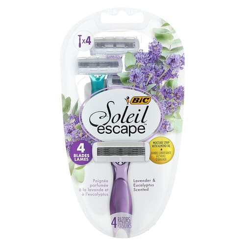 BIC  Soleil Escape  Women's Disposable Razors  Lavender & Eucalyptus  4 Razors