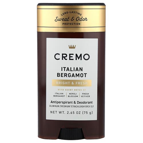 Cremo  Antiperspirant & Deodorant  Italian Bergamot   2.65 oz (75 g)