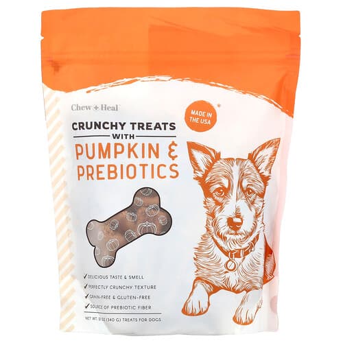 Chew + Heal  Crunchy Treats with Pumpkin & Prebiotics  For Dogs  All Ages  12 oz (340 g)
