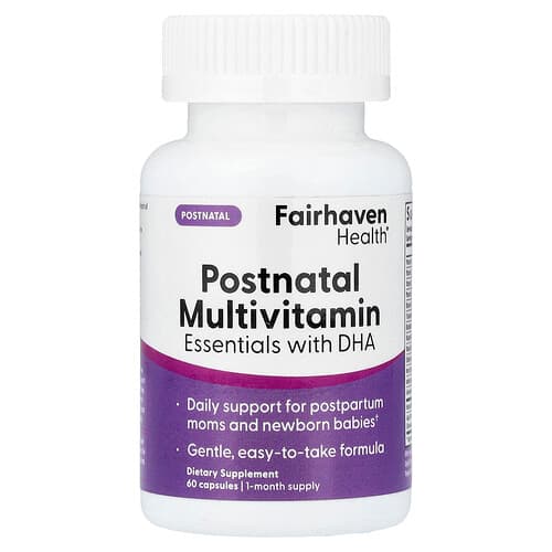 Fairhaven Health  Postnatal Multivitamin Essentials With DHA  60 Capsules