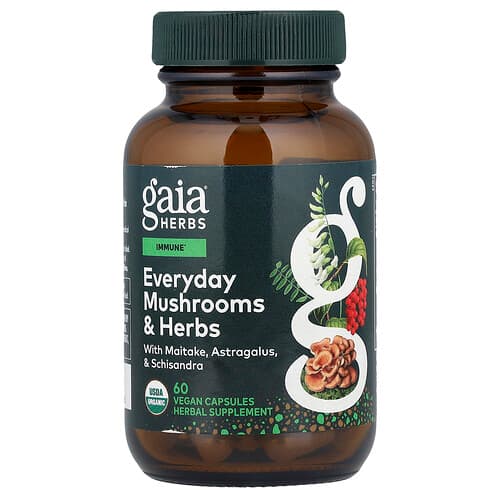 Gaia Herbs  Everyday Mushrooms & Herbs  60 Vegan Capsules