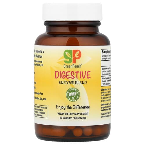 GreenPeach  Digestive Enzyme Blend  60 Capsules