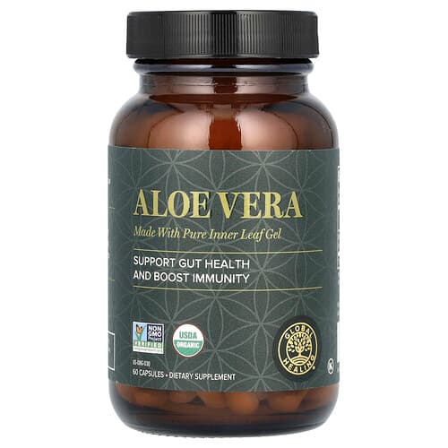 Global Healing  Aloe Vera  60 Capsules (180 mg per Capsule)