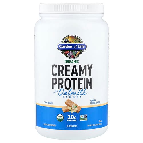 Garden of Life  Organic Creamy Protein with Oatmilk Powder  Vanilla Cookie  1 lb 14.34 oz (860 g)