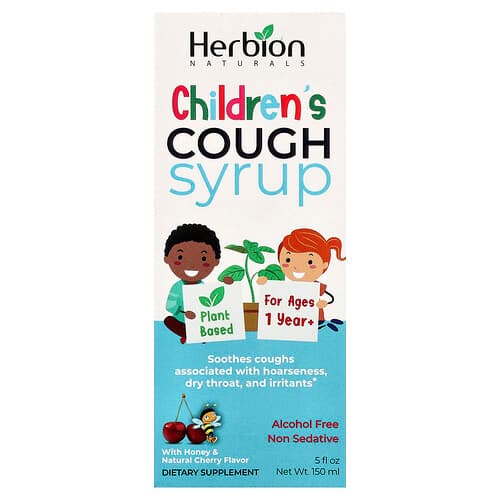 Herbion Naturals  Children's Cough Syrup  Alcohol Free  With Honey & Natural Cherry   5 fl oz (150 ml)