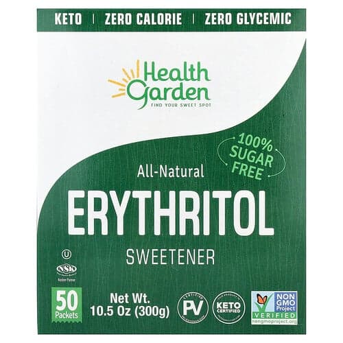 Health Garden  All-Natural Erythritol Sweetener  50 Packets  0.21 oz (6 g) Each