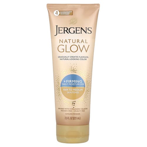 Jergens Natural Glow Firming Daily Moisturizer Sunless Tanner Fair to Medium 7.5 fl oz (221 ml)