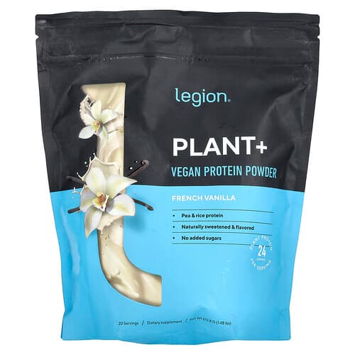 Legion Athletics  Plant+  Vegan Protein Powder  French Vanilla  1.48 lbs (672.8 g)