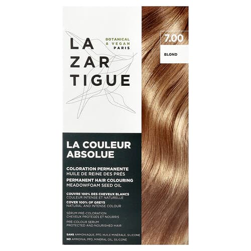 Lazartigue  Permanent Hair Color Meadowfoam Seed Oil  7.00 Blond  1 Application