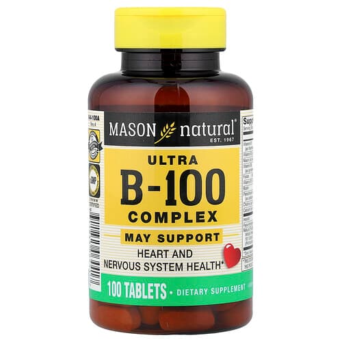 Mason Natural  Ultra B-100 Complex  100 Tablets