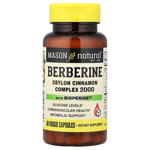 Mason Natural  Berberine with BioPerine®  60 Veggie Capsules