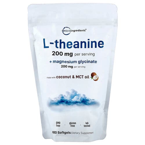 Micro Ingredients  L-Theanine + Magnesium Glycinate   400 Softgels