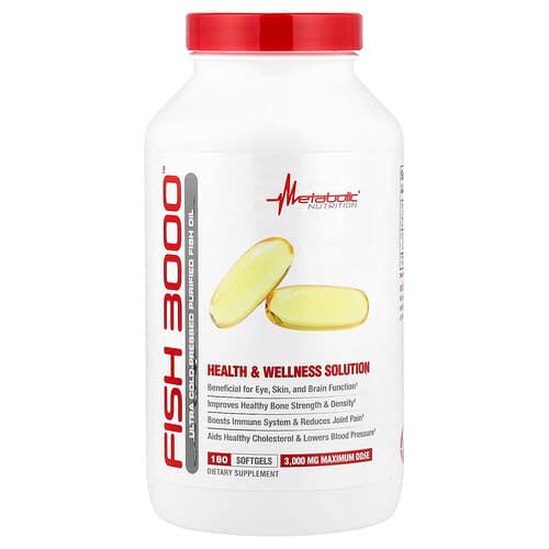 Metabolic Nutrition  Fish 3000™  180 Softgels (1 000 mg per Softgel)