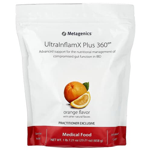 Metagenics  UltralnflamX Plus 360°  Medical Food  Orange  23.21 oz (658 g)