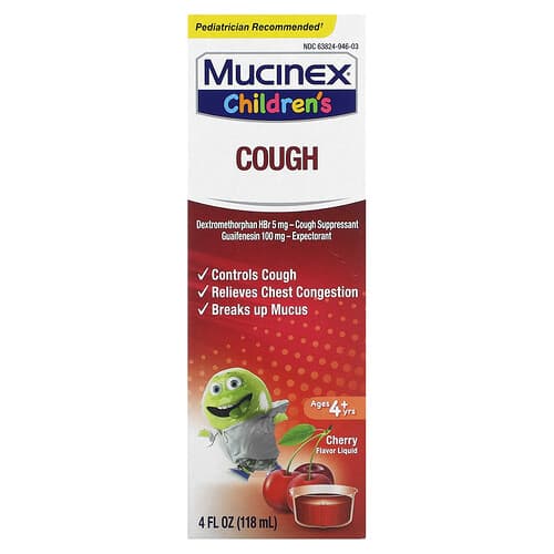 Mucinex  Children's  Cough  Ages 4+ Yrs  Cherry  4 fl oz (118 ml)