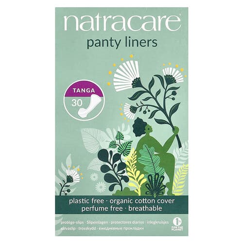Natracare  Panty Liners  Organic Cotton Cover  Tanga  30 Liners