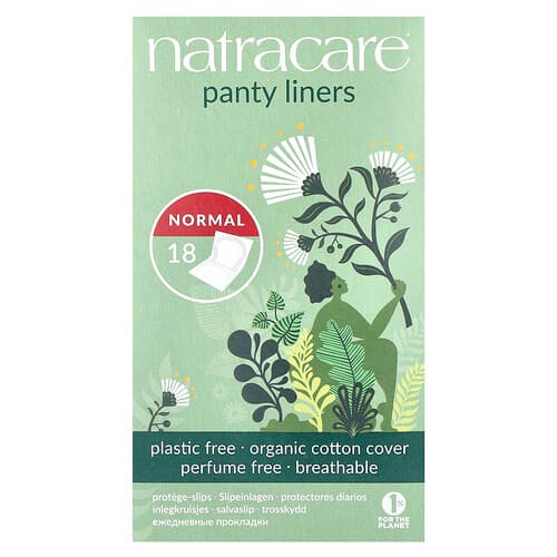 Natracare  Panty Liners  Organic Cotton Covers  Normal  18 Liners