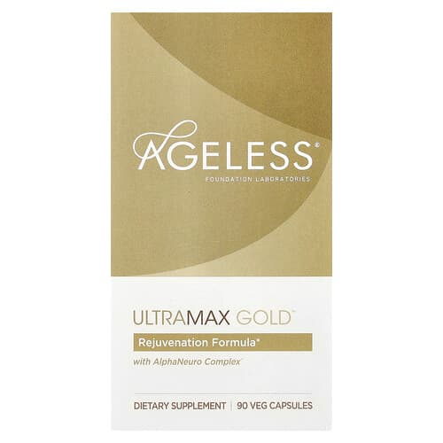Ageless Foundation Laboratories  UltraMax Gold™ with AlphaNeuro Complex®  90 Veg Capsules