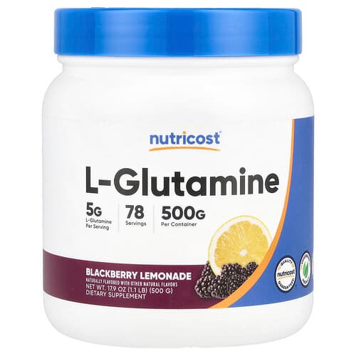 Nutricost  L-Glutamine  Blackberry Lemonade  17.9 oz (500 g)