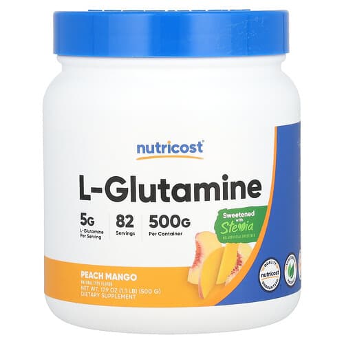 Nutricost  L-Glutamine  Peach Mango  17.9 fl oz (500 g)
