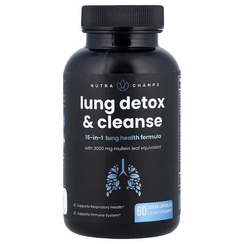 NutraChamps  Lung Detox & Cleanse  60 Vegan Capsules