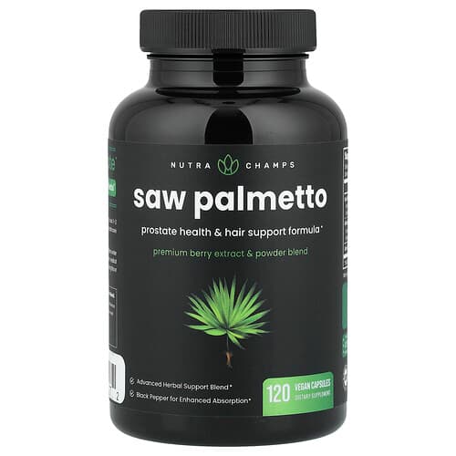 NutraChamps  Saw Palmetto  120 Vegan Capsules