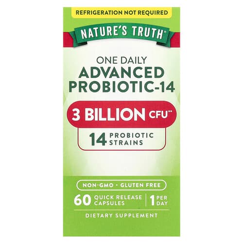 Nature's Truth  One Daily Advanced Probiotic-14  3 Billion CFU  60 Quick Release Capsules