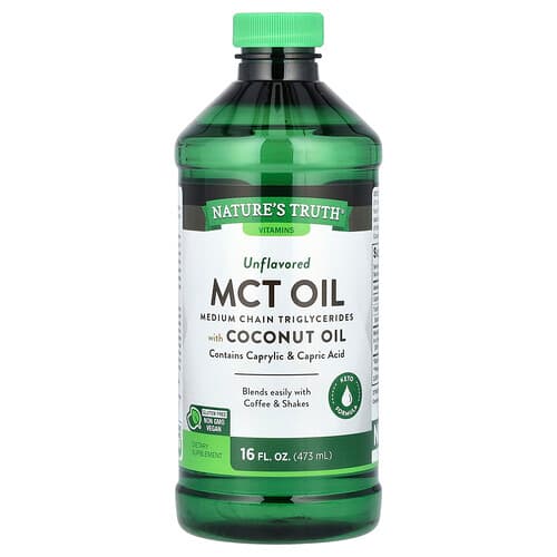 Nature's Truth  MCT Oil with Coconut Oil  Unflavored  14 g  16 fl oz (473 ml)