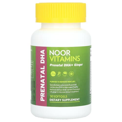 Noor Vitamins  Prenatal DHA + Ginger   30 Softgels