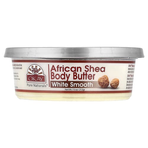 Okay Pure Naturals  African Shea Butter For Skin & Hair  White Smooth  7.5 oz (212 g)