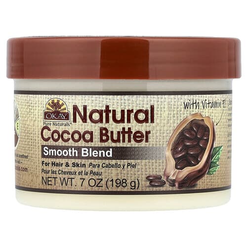 Okay Pure Naturals  Natural Cocoa Butter  Smooth Blend  For Hair & Skin  7 oz (198 g)