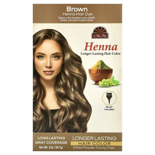 Okay Pure Naturals  Henna  Longer-Lasting Hair Color  Brown  2 oz (56.7 g)