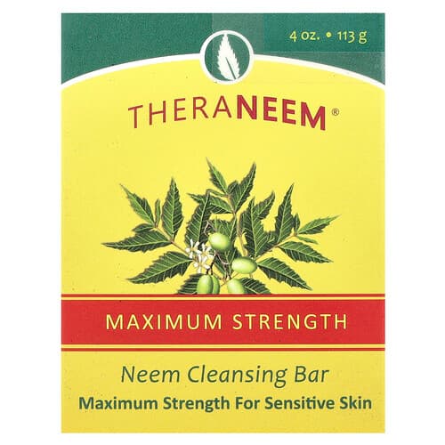 Organix South  TheraNeem®  Neem Cleansing Bar  Maximum Strength  For Sensitive Skin  4 oz (113 g)